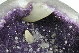 Amethyst Jewelry Box Geode With Calcite On Metal Stand #116279-7